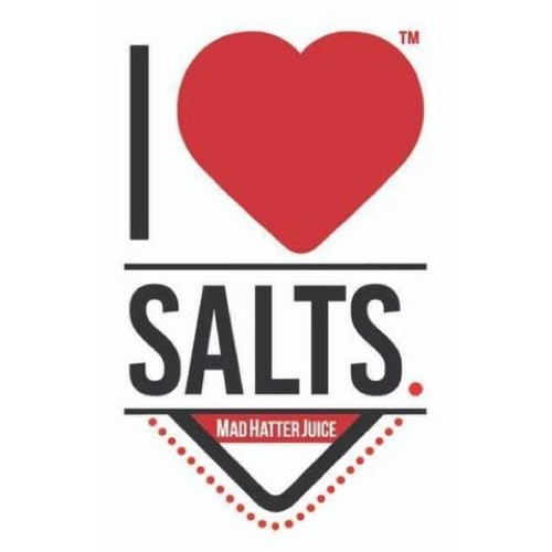 Mad Hatter I love Salts Logo 'Salt Nic, E-Liquid, E-Juice Brand'