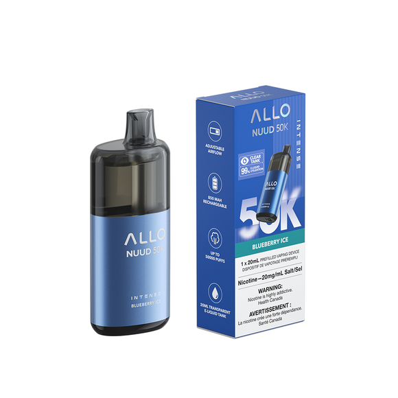 Blueberry Ice by Allo Intense Nuud 50K - Disposable Vape [ON]