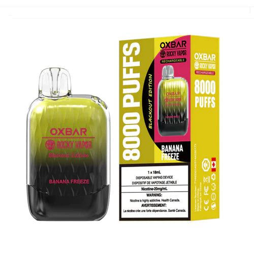 Banana Freeze (Blackout Edition) by OXBAR x Rocky Vapor G8000 (8000 Puff) 18mL - Disposable Vape