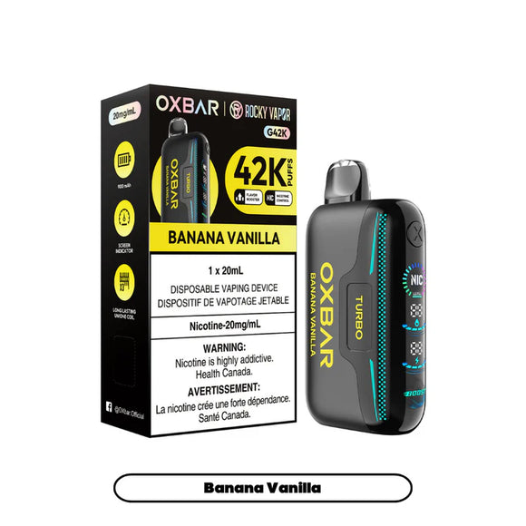 Banana Vanilla by OXBAR x Rocky Vapor G42K (42000 Puff) 20mL - Disposable Vape [ON]