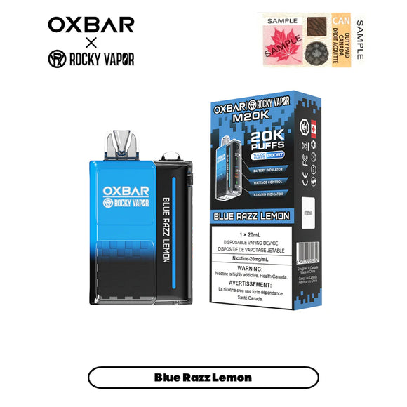 Blue Razz Lemon by OXBAR x Rocky Vapor M20K (20000 Puff) 20mL - Disposable Vape