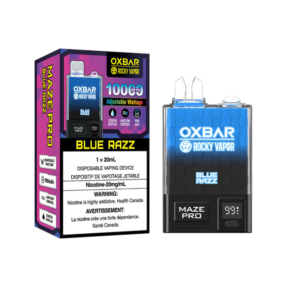 Blue Razz by OXBAR x Rocky Vapor Maze Pro (10000 Puff) 20mL - Disposable Vape