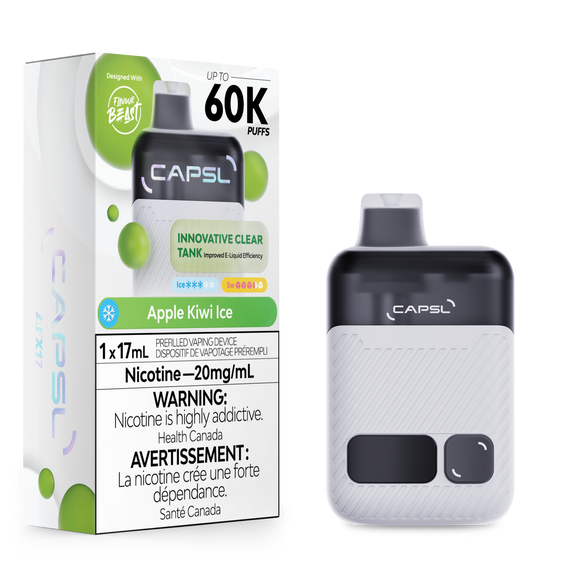 Apple Kiwi (Ice) by Capsl 60K 17mL - Disposable Vape [ON]