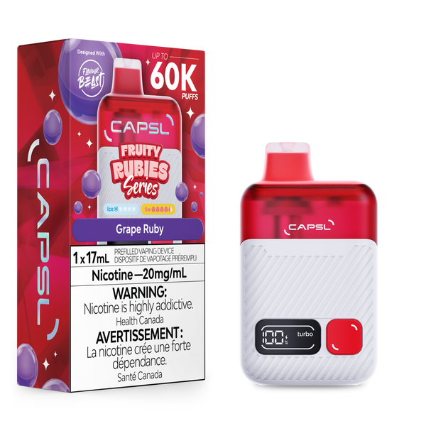 ruby disposable vape Fruity Rubies Grape Ruby by Capsl 60K 17mL