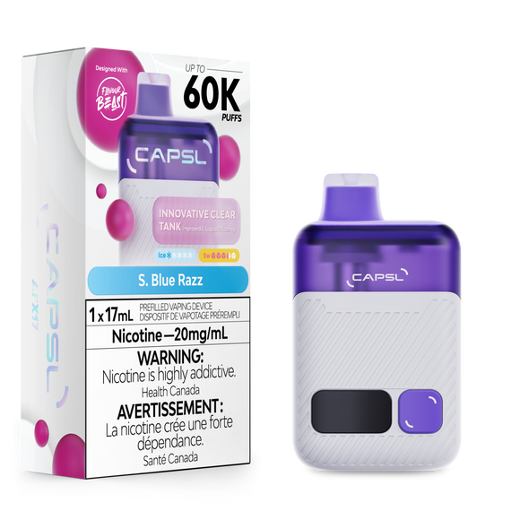 S. Blue Razz by Capsl 60K 17mL - Disposable Vape [ON]