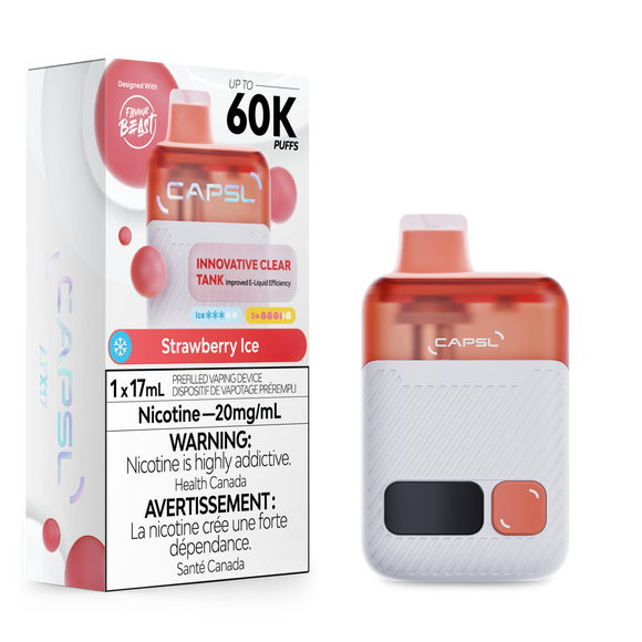 Strawberry (Ice) by Capsl 60K 17mL - Disposable Vape [ON]