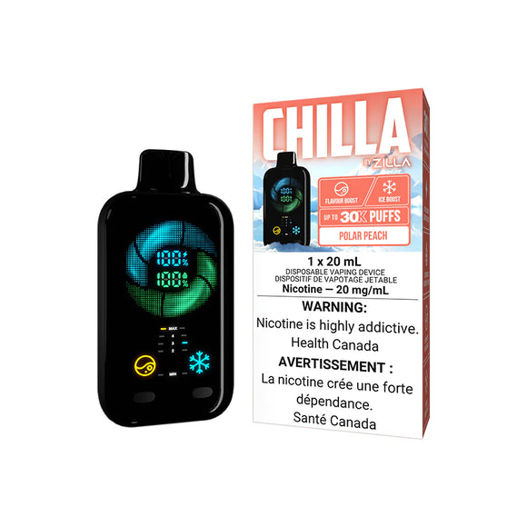 Polar Peach (Ice) by Chilla Zilla 30K Puff 20ml - Disposable Vape [ON]