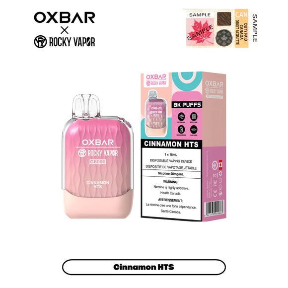 Cinnamon Hit by OXBAR x Rocky Vapor G8000 (8000 Puff) 18mL - Disposable Vape