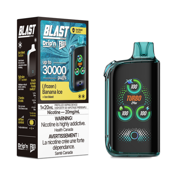 Banana Ice by Envi Drip'n Fasta Blast 30K - Disposable Vape [CAN]