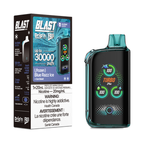 Blue Razz Ice by Envi Drip'n Fasta Blast 30K - Disposable Vape [ON]