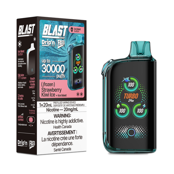 Strawberry Kiwi Ice by Envi Drip'n Fasta Blast 30K - Disposable Vape [ON]