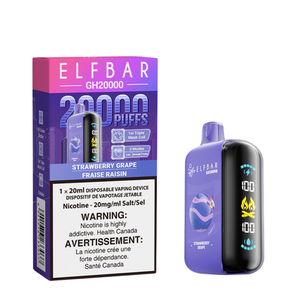 elfbar pods strawberry grape by GH20K (20000 Puff) 20mL Elfbar Elfa Strawberry Grape emailsegment_disposables Strength:20mg