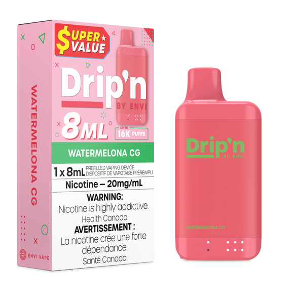 Watermelon CG by Envi Drip'n 16K 8mL - Disposable Vape
