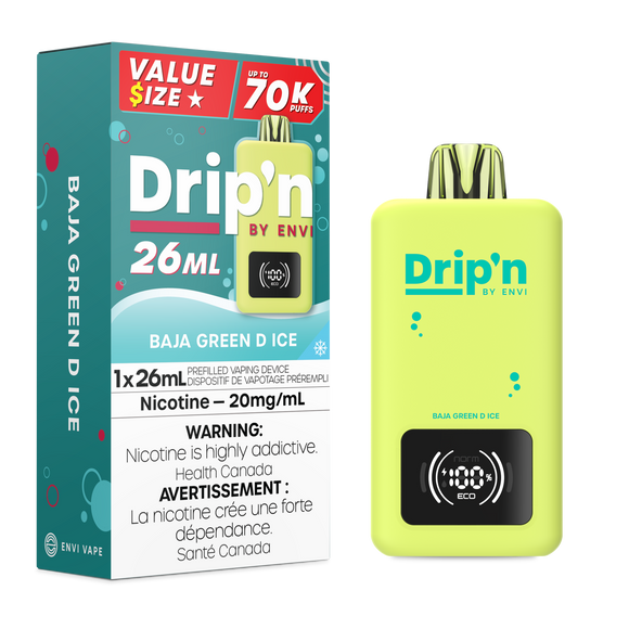 Baja Green D Ice by Envi Drip'n 70K 26mL - Disposable Vape [ON]