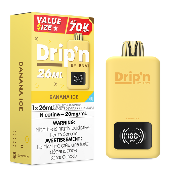 Banana Ice by Envi Drip'n 70K 26mL - Disposable Vape