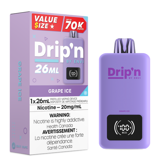 Grape Ice by Envi Drip'n 70K 26mL - Disposable Vape [ON]