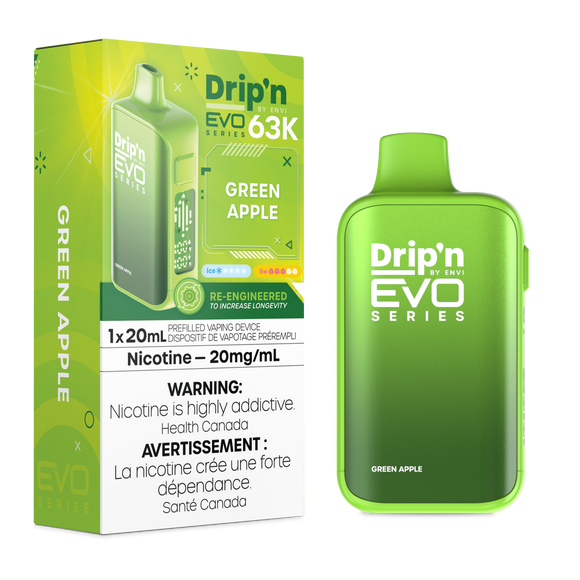 Green Apple by Envi Drip'n EVO 28K 20mL - Disposable Vape  VapingStory