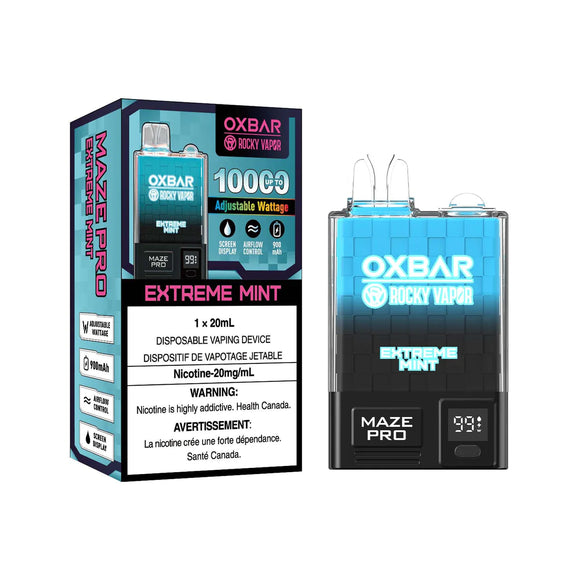 Extreme Mint by OXBAR x Rocky Vapor Maze Pro (10000 Puff) 20mL - Disposable Vape