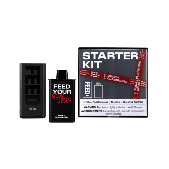 Brisky Classic Red Starter Kit by Feed 9000 - Closed Pod System