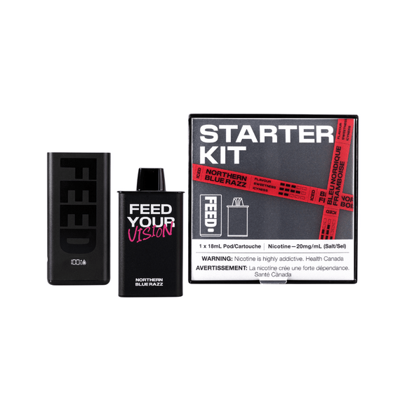Northern Blue Razz Starter Kit by Feed 9000 - Closed Pod System