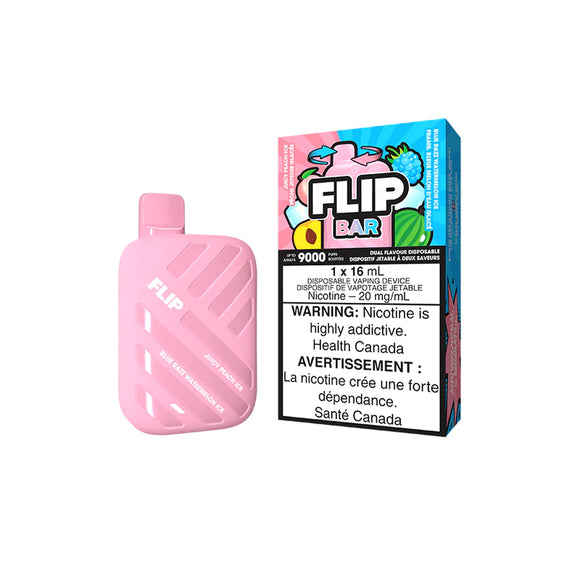 Juicy Peach Ice and Blue Razz Watermelon Ice by Flip Bar (9000 Puff) 16mL - Disposable Vape