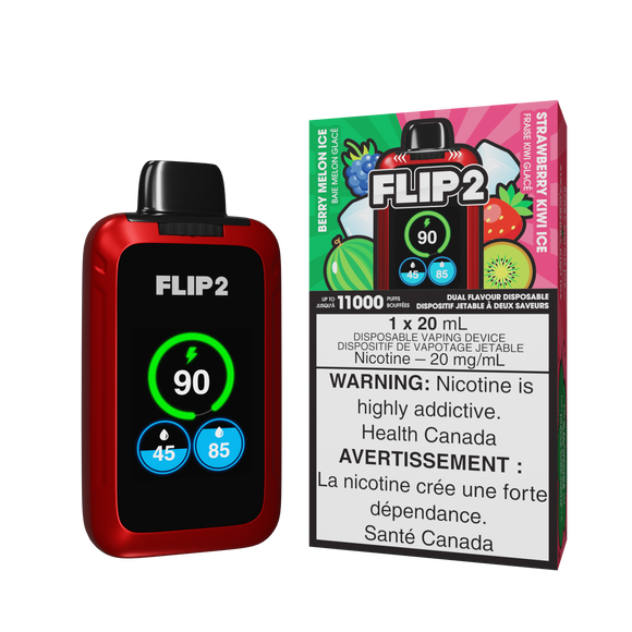 Berry Melon Ice and Strawberry Kiwi Ice by Flip 2 11K (11000 Puff) 20mL - Disposable Vape (Copy)