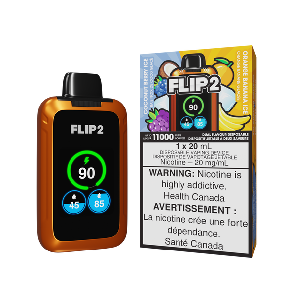 Coconut Berry Ice and Orange Banana Ice by Flip 2 11K (11000 Puff) 20mL - Disposable Vape