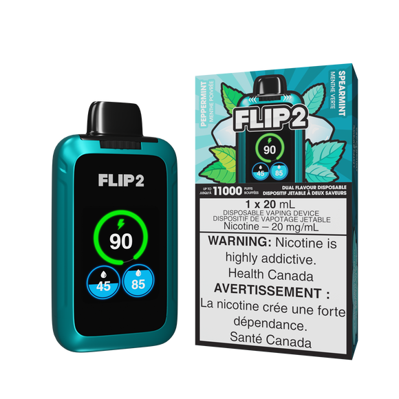 Peppermint and Spearmint by Flip 2 11K (11000 Puff) 20mL - Disposable Vape