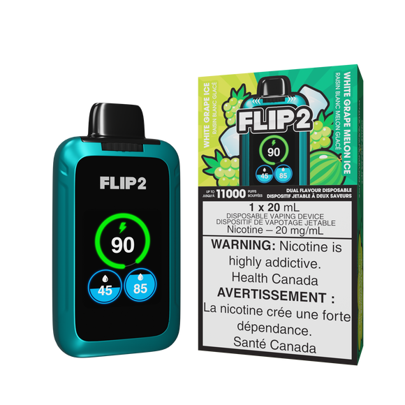 White Grape Ice and White Grape Melon Ice by Flip 2 11K (11000 Puff) 20mL - Disposable Vape