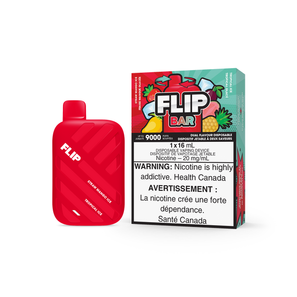 Straw Mango Ice and Tropical Ice by Flip Bar (9000 Puff) 16mL - Disposable Vape