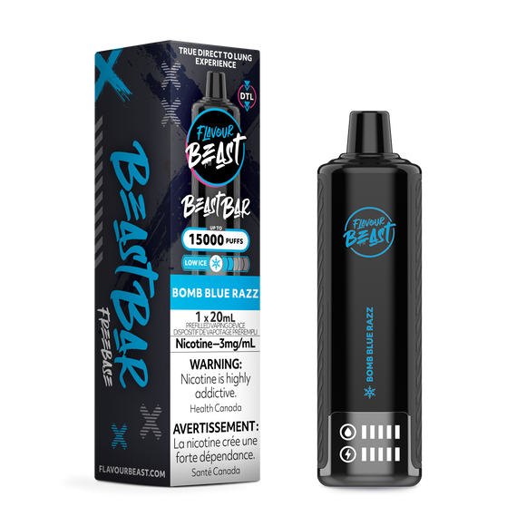 Bomb Blue Razz (Low Ice) by Flavour Beast Beast Bar 15000 Puff 20ml - Disposable Vape [ON]