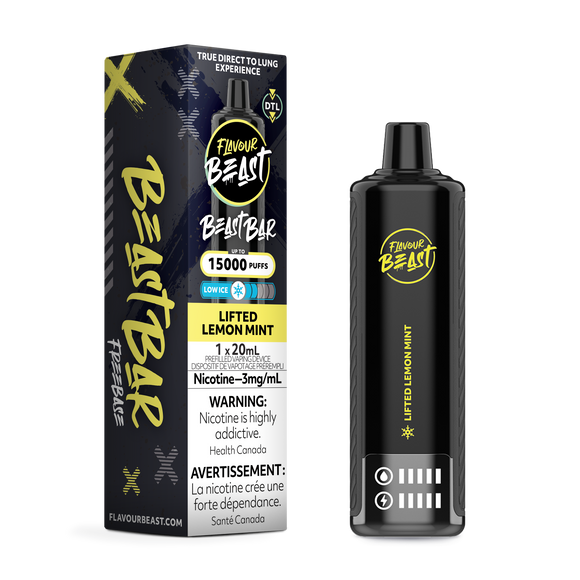 Lifted Lemon Mint (Low Ice) by Flavour Beast Beast Bar 15000 Puff 20ml - Disposable Vape [ON]