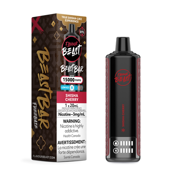 Shisha Cherry (Low Ice) by Flavour Beast Beast Bar 15000 Puff 20ml - Disposable Vape [ON]