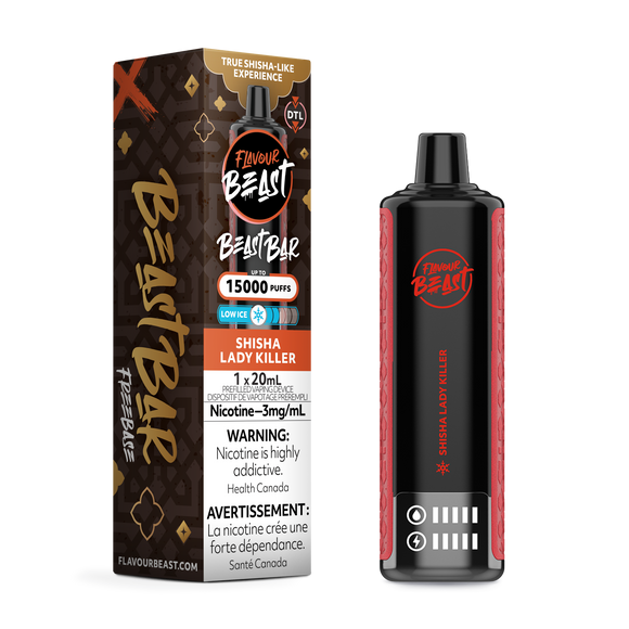 Shisha Lady Killer (Low Ice) by Flavour Beast Beast Bar 15000 Puff 20ml - Disposable Vape [ON]