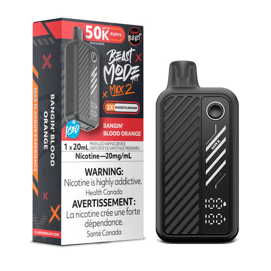 Bangin' Blood Orange (Ice) by Flavour Beast Max 2 50K Puff 20ml - Disposable Vape [ON]