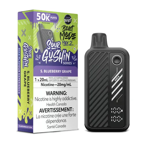 Super Gushin S. Blueberry Grape by Flavour Beast Max 2 50K Puff 20ml - Disposable Vape [ON]