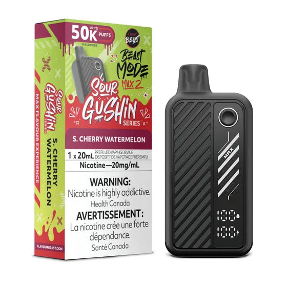 Super Gushin S. Cherry Watermelon by Flavour Beast Max 2 50K Puff 20ml - Disposable Vape [ON]