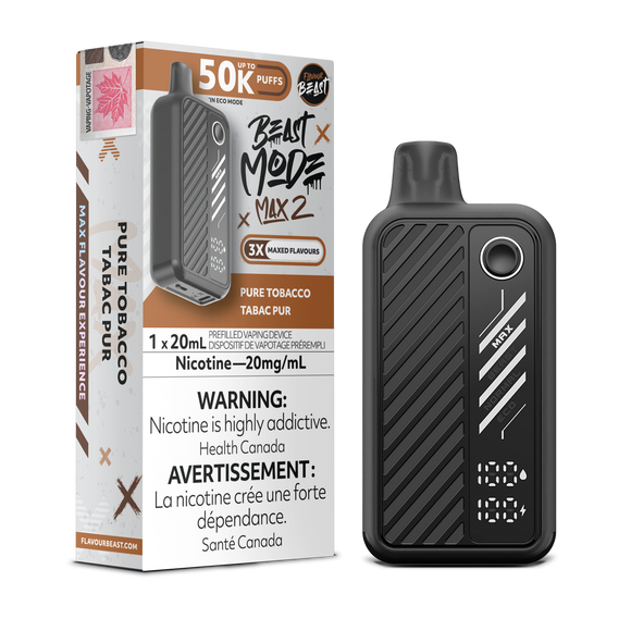 Pure Tobacco by Flavour Beast Max 2 50K Puff 20ml - Disposable Vape [ON]