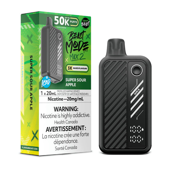 Super Sour Apple (Ice) by Flavour Beast Max 2 50K Puff 20ml - Disposable Vape [ON] 