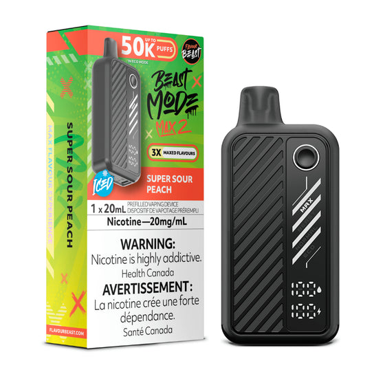 Super Sour Peach (Ice) by Flavour Beast Max 2 50K Puff 20ml - Disposable Vape [ON]