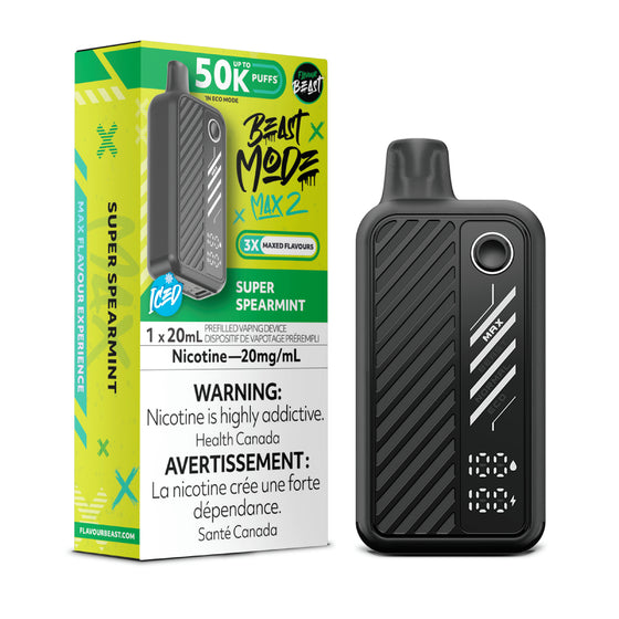 Super Sour Spearmint (Ice) by Flavour Beast Max 2 50K Puff 20ml - Disposable Vape [ON]