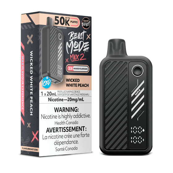 Wicked White Peach by Flavour Beast Max 2 50K Puff 20ml - Disposable Vape [ON]