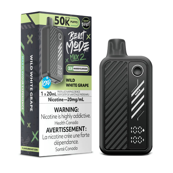 Wild White Grape (Ice) by Flavour Beast Max 2 50K Puff 20ml - Disposable Vape [ON]