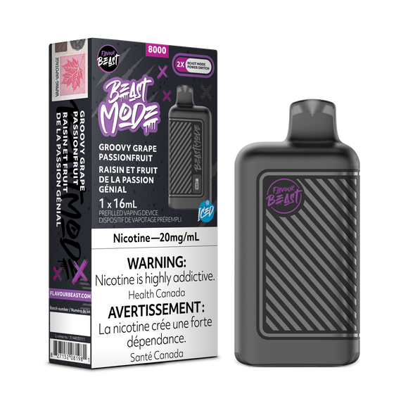 Groovy Grape Passionfruit Iced by Flavour Beast Beast Mode 8000 Puff 16ml - Disposable Vape