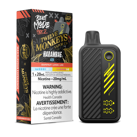 Harambae (Ice) by Flavour Beast Max 2 x Twelve Monkeys 50K Puff 20ml - Disposable Vape [ON]