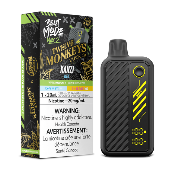 Kanzi (Ice) by Flavour Beast Max 2 x Twelve Monkeys 50K Puff 20ml - Disposable Vape [ON]