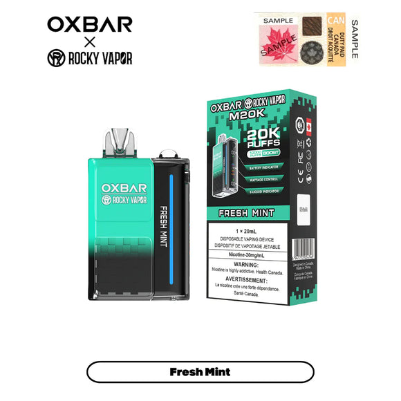 Fresh Mint by OXBAR x Rocky Vapor M20K (20000 Puff) 20mL - Disposable Vape