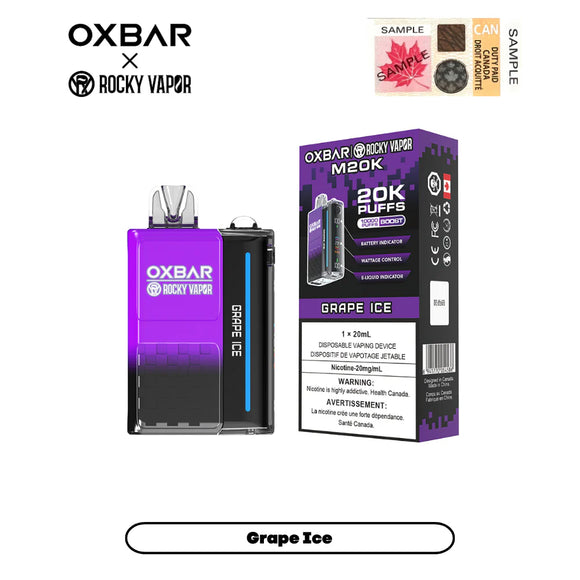 Grape Ice by OXBAR x Rocky Vapor M20K (20000 Puff) 20mL - Disposable Vape