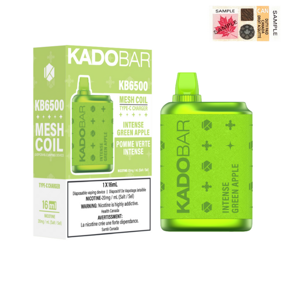 Intense Green Apple by Kadobar KB6500 (6500 Puff) 16mL - Disposable Vape