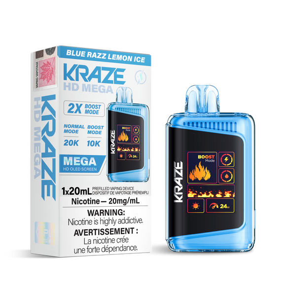 Blue Razz Lemon Ice by Kraze HD Mega (20000 Puff) 20mL - Disposable VapeBlue Razz Lemon Ice by Kraze HD Mega (20000 Puff) 20mL - Disposable Vape